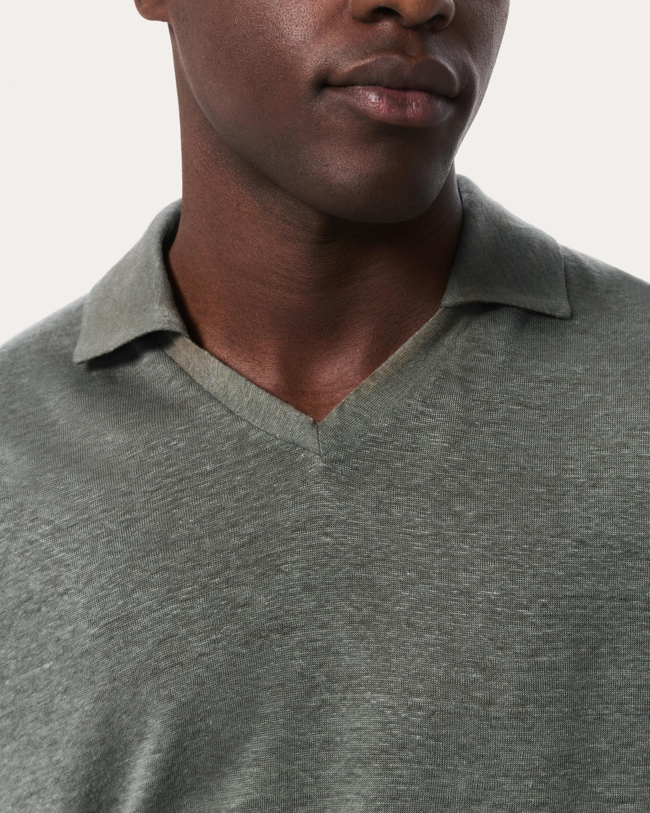 Linen Johnny Collar Polo - 4