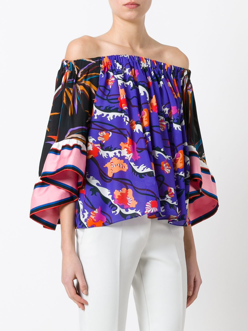 off shoulder floral blouse - 3