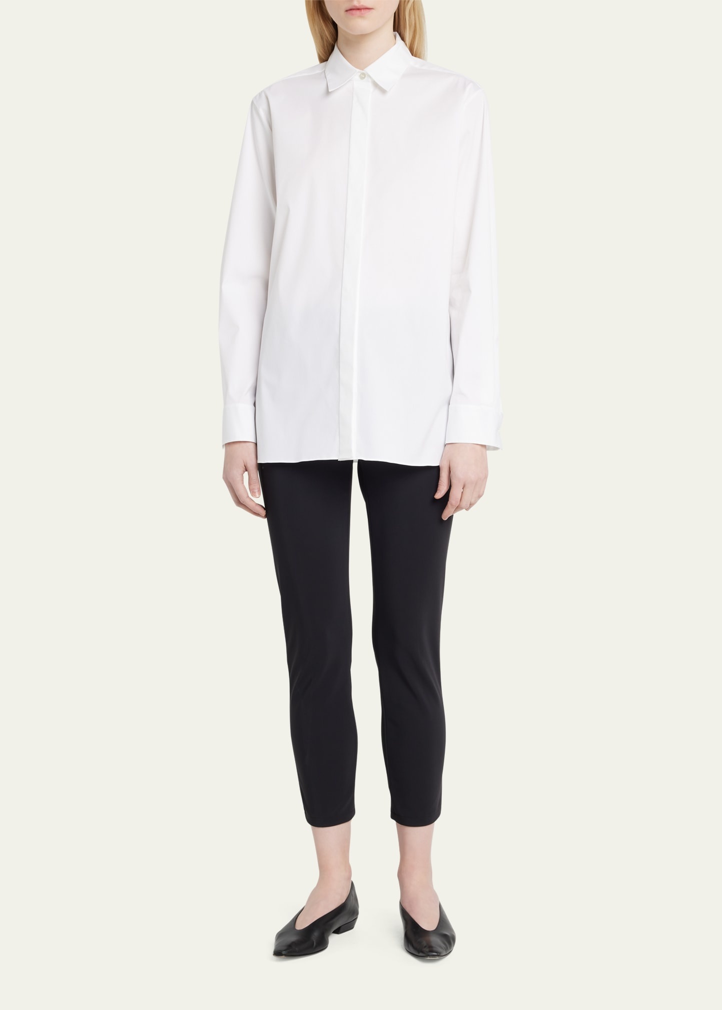 Classic Button-Front Boyfriend Shirt - 2