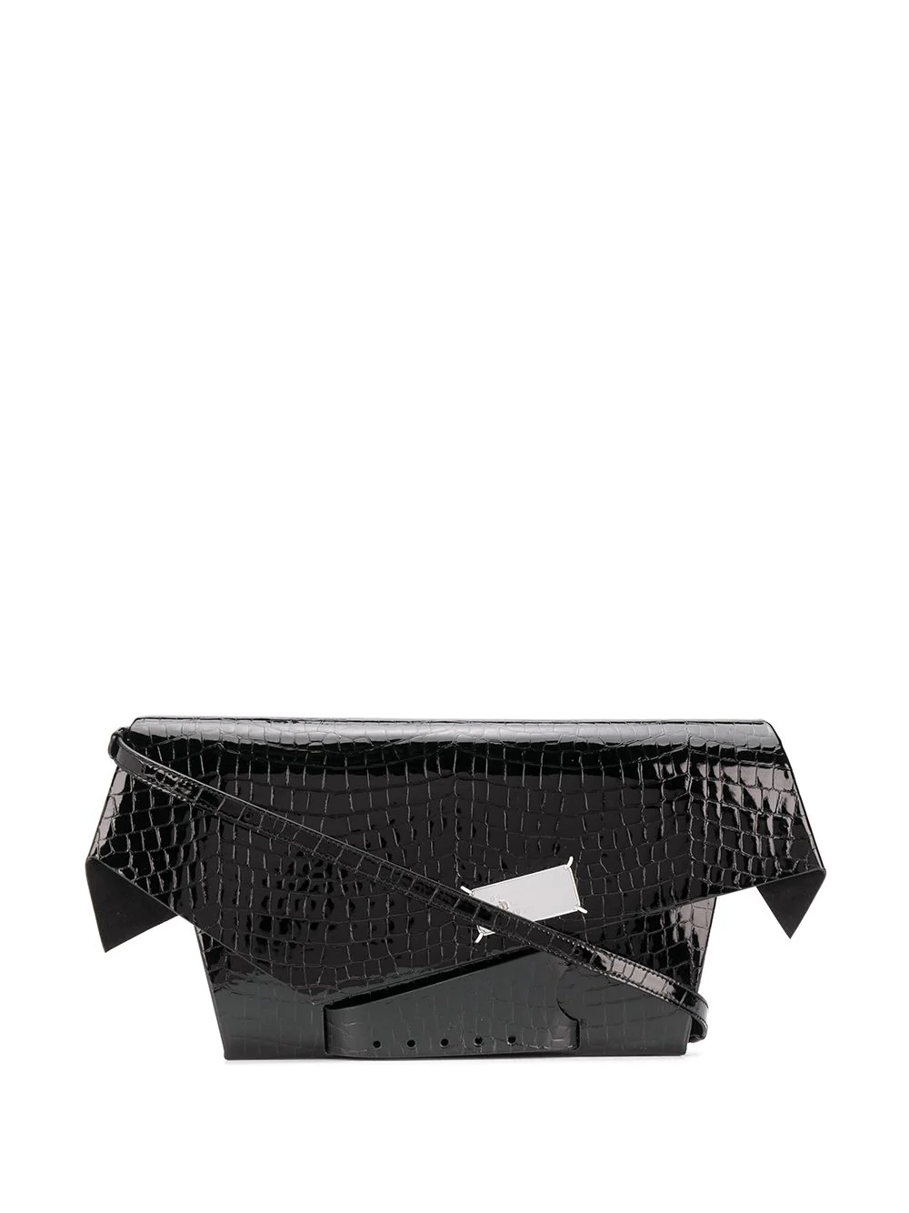 large embossed crocodile effect clutch - 1