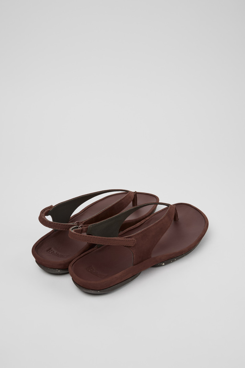 CAMPERLAB Brown Nubuck Leather Sandals for Women. outlook