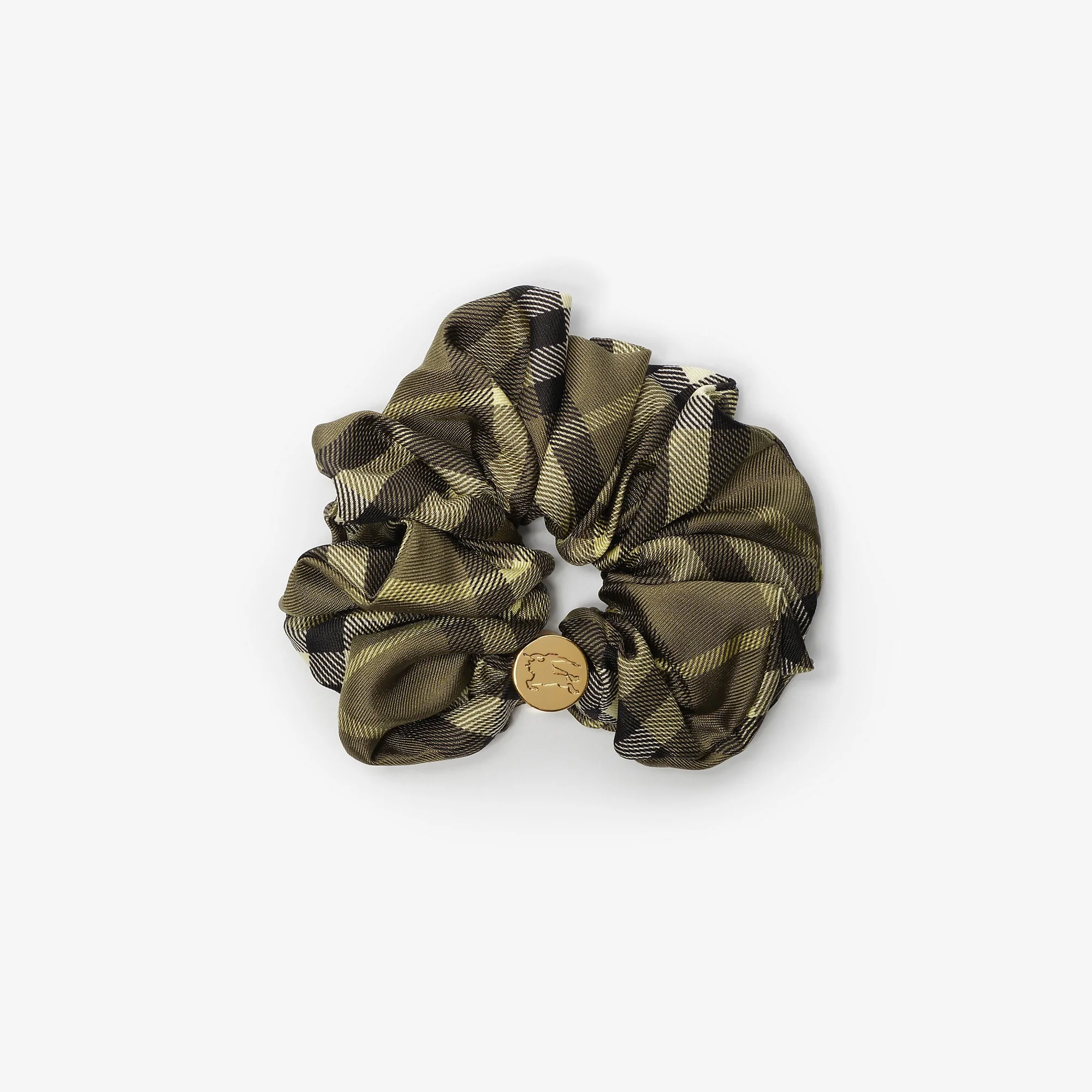 Check Silk Scrunchie - 1