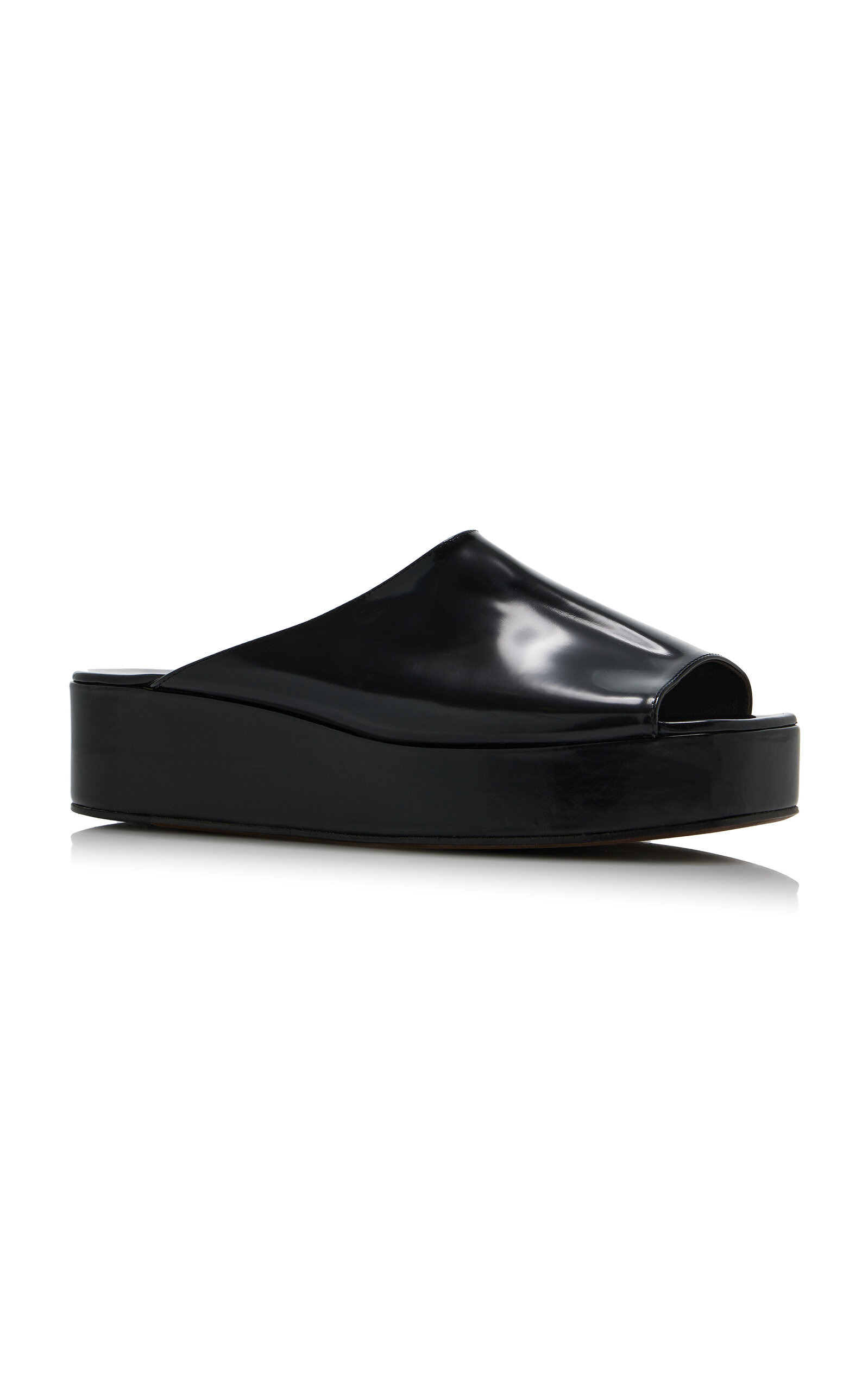 Emi Leather Platform Sandals black - 4