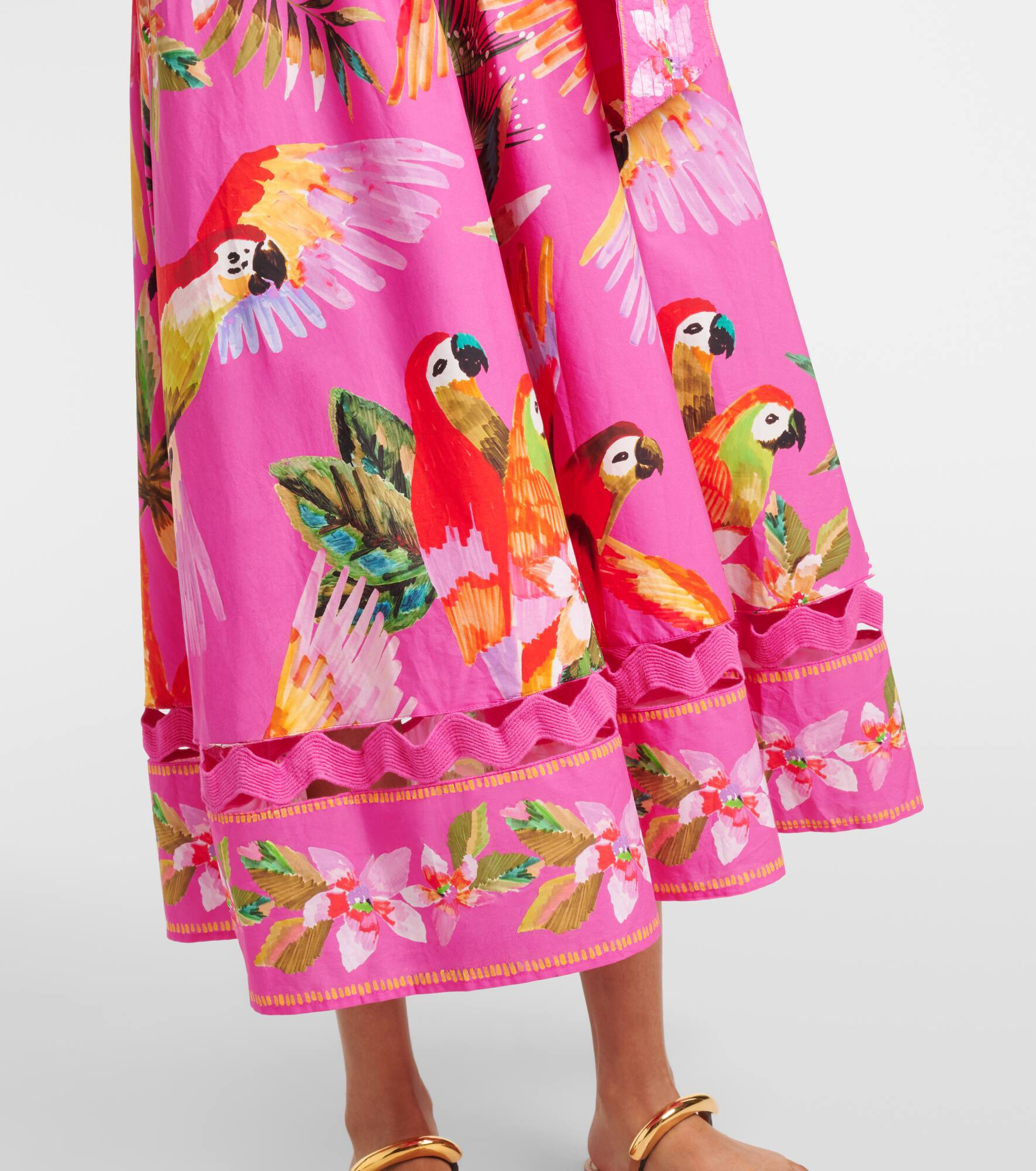 Printed cotton midi dress - 5