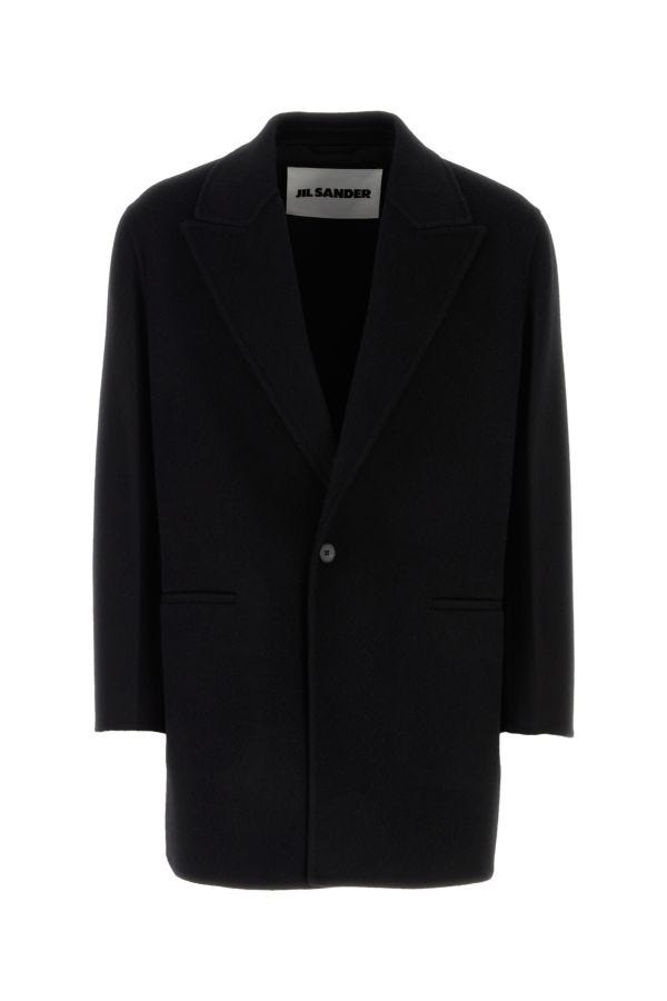 Jil Sander Jil Sander Man Black Wool Blend Coat | luosophy
