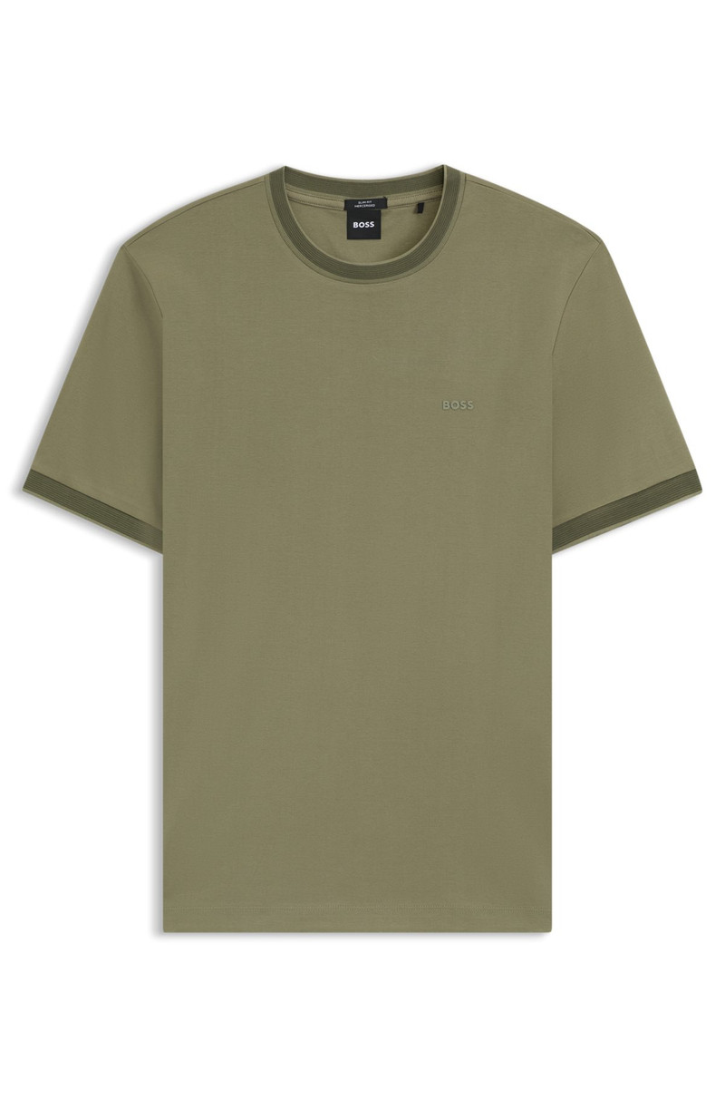 SLIM-FIT SHIRT IN DOBBY COTTON WITH CONTRAST TRIMS 1