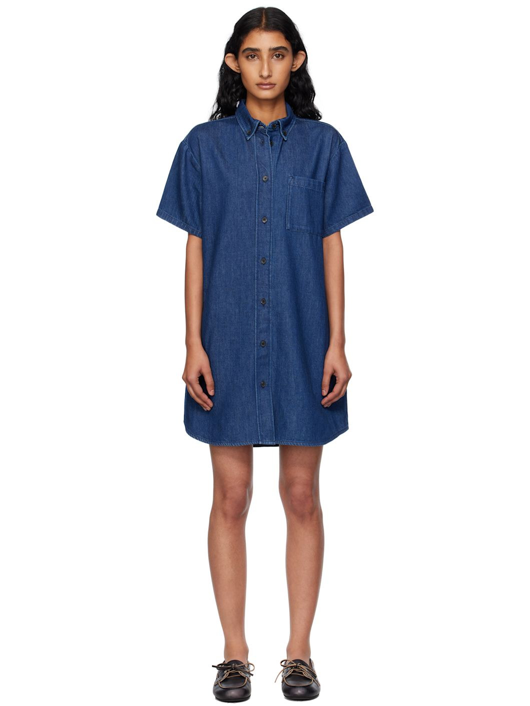 Navy Ary Denim Minidress - 1
