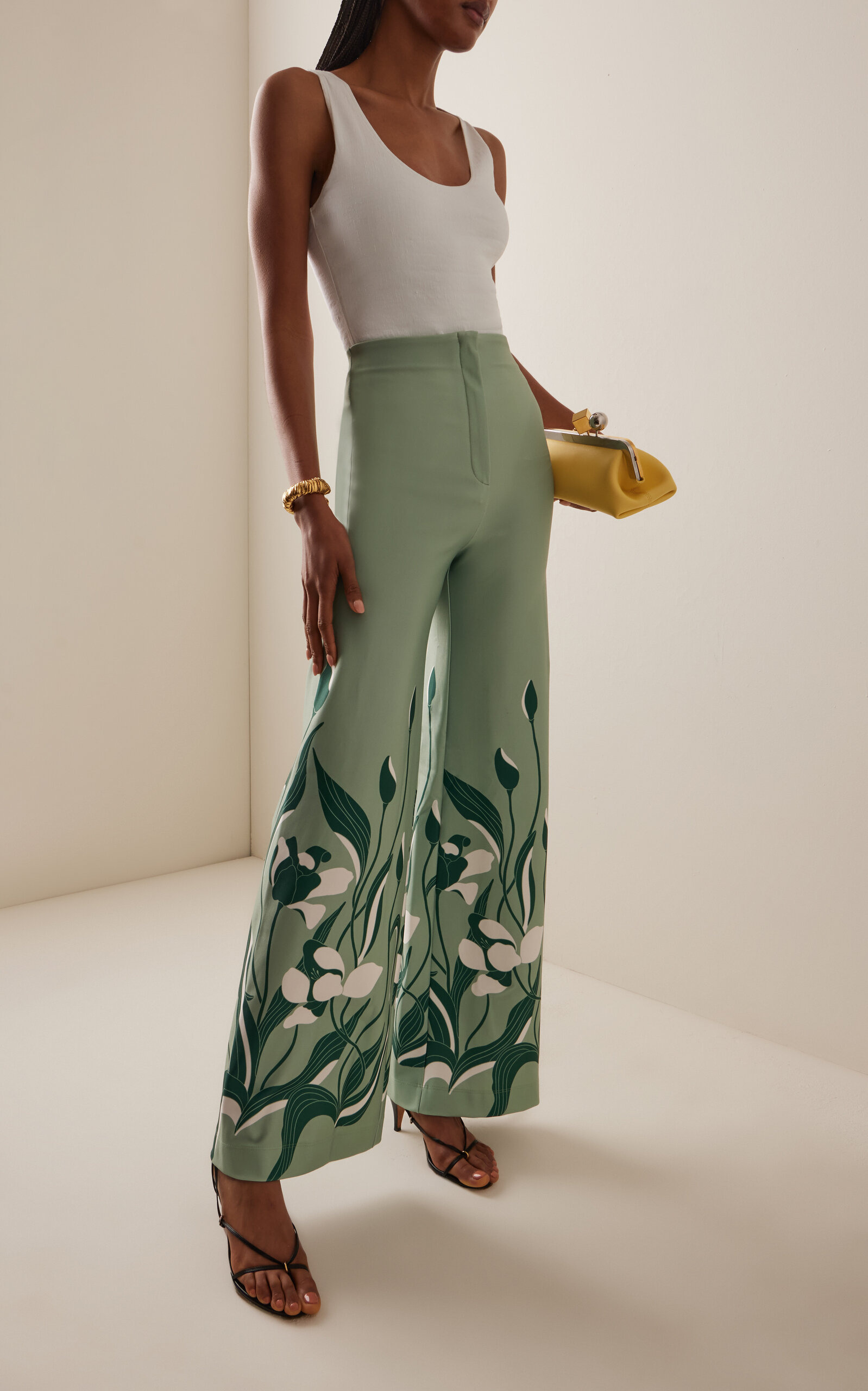 Luz De Si Scuba Wide-Leg Pants green - 2