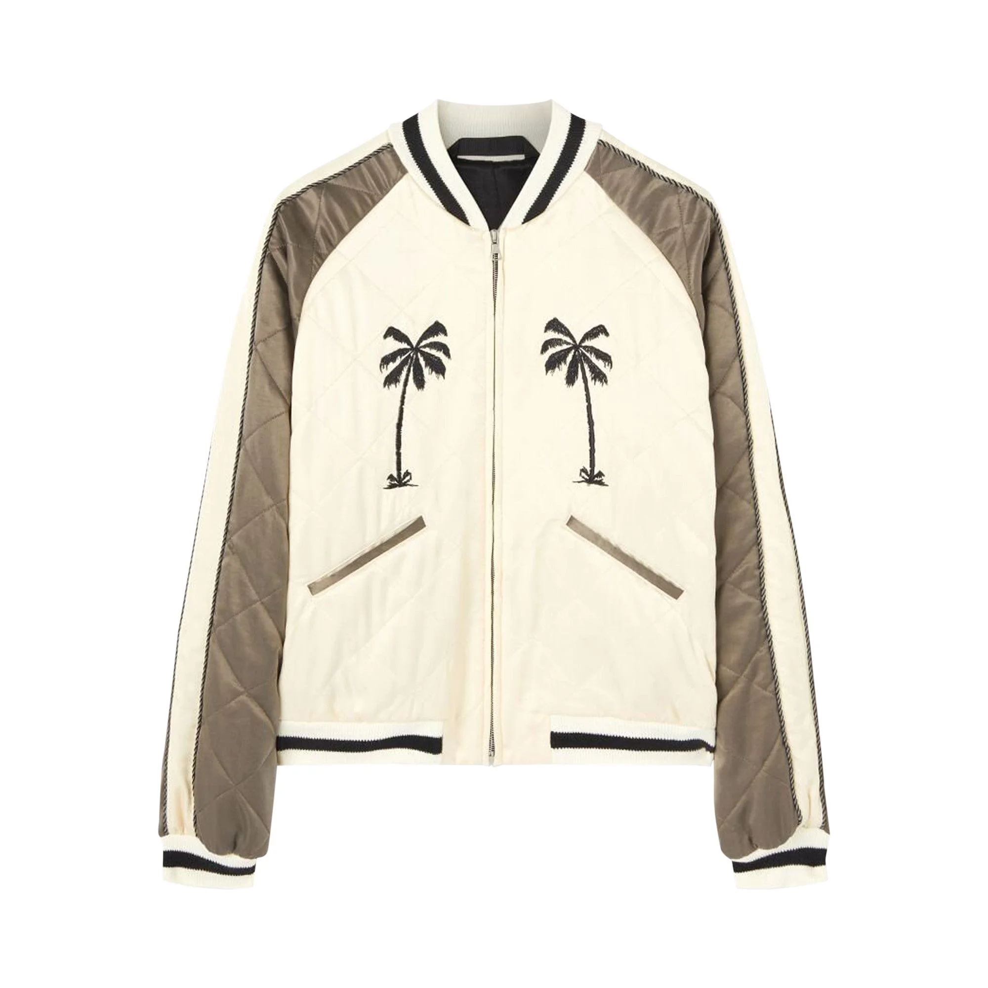 Palm Angels Upsidedown Palm Sukajan Jacket 'Brown' - 1