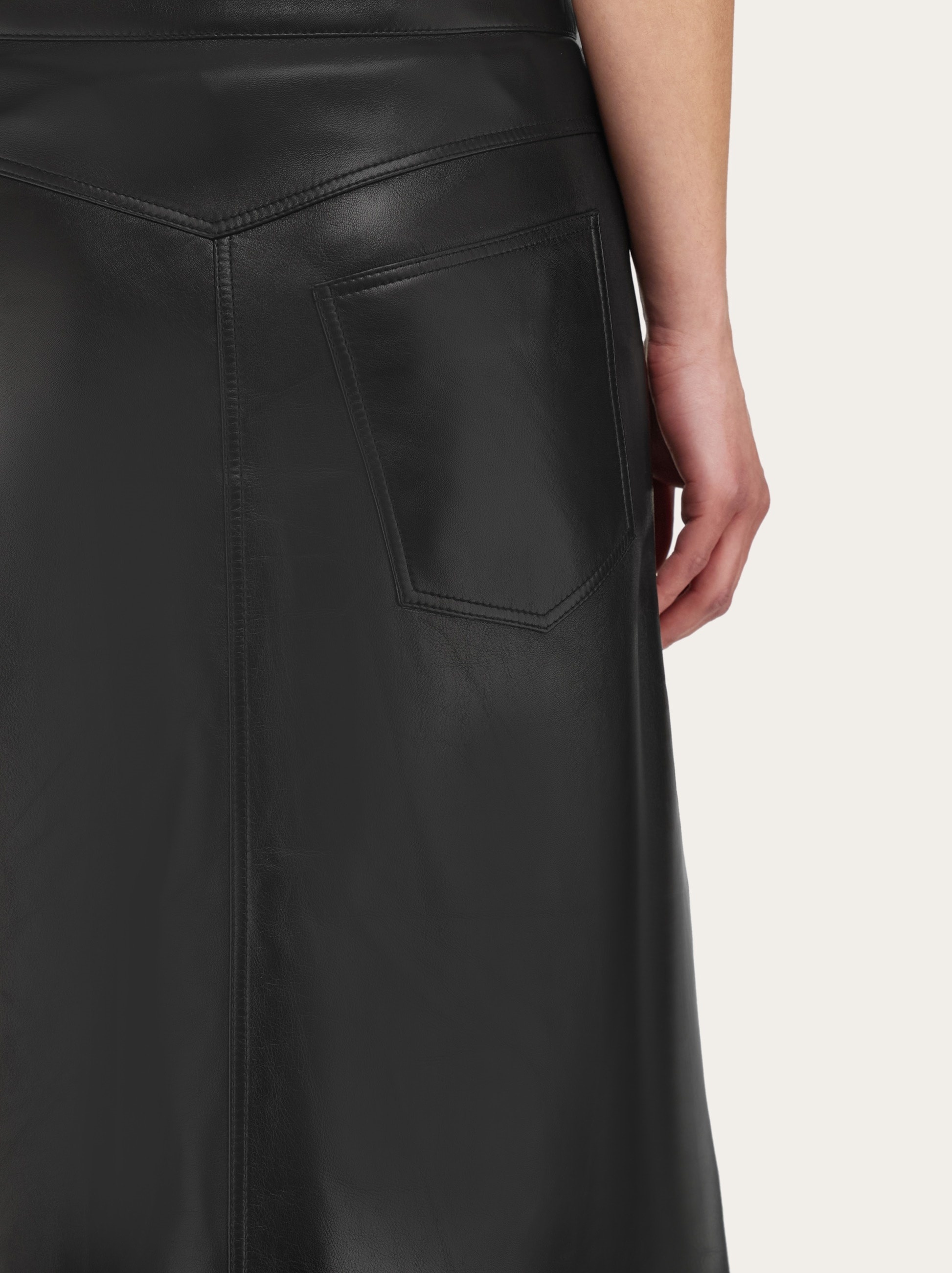 A-line midi suede skirt - 5