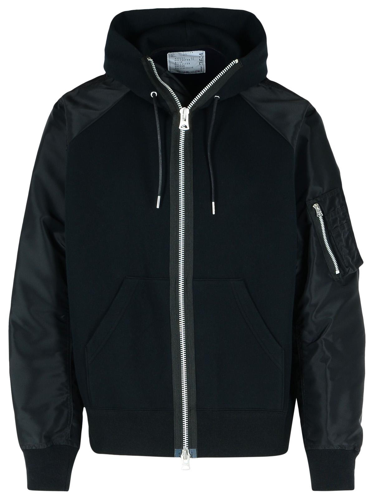 Sacai Black Cotton Blend Sweatshirt Men - 1