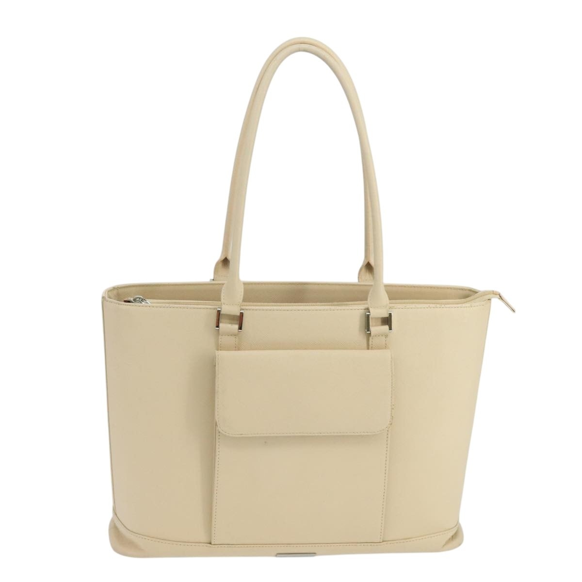 Burberry Shoulder Bag Leather White Silver - 13