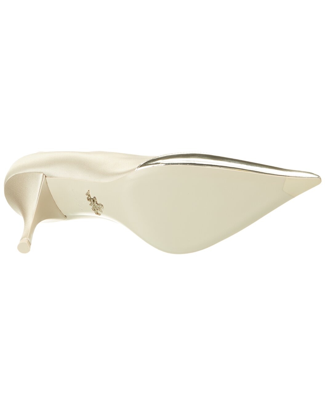 Prada Logo Metallic Leather Pointy-Toe Pump - 4