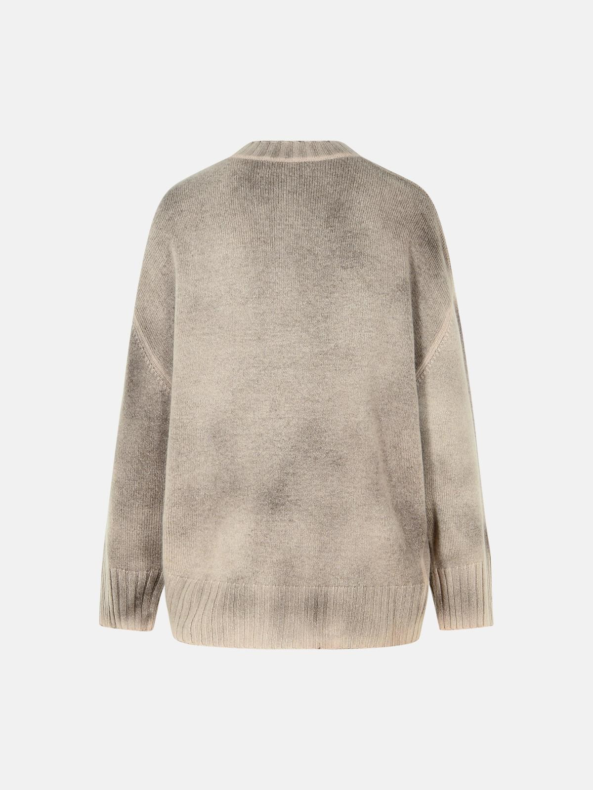 BROWN WOOL BLEND SWEATER - 3