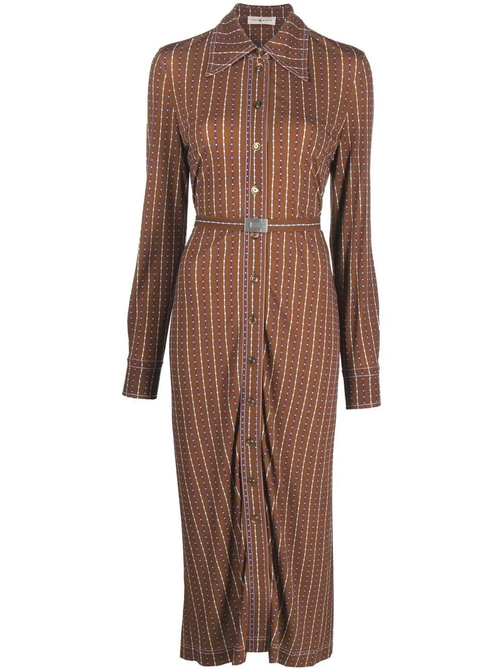 geometric-print shirt dress - 1