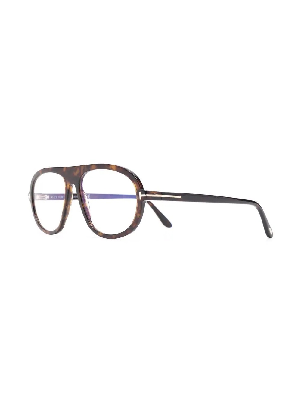 tortoiseshell-effect aviator-frame glasses - 2