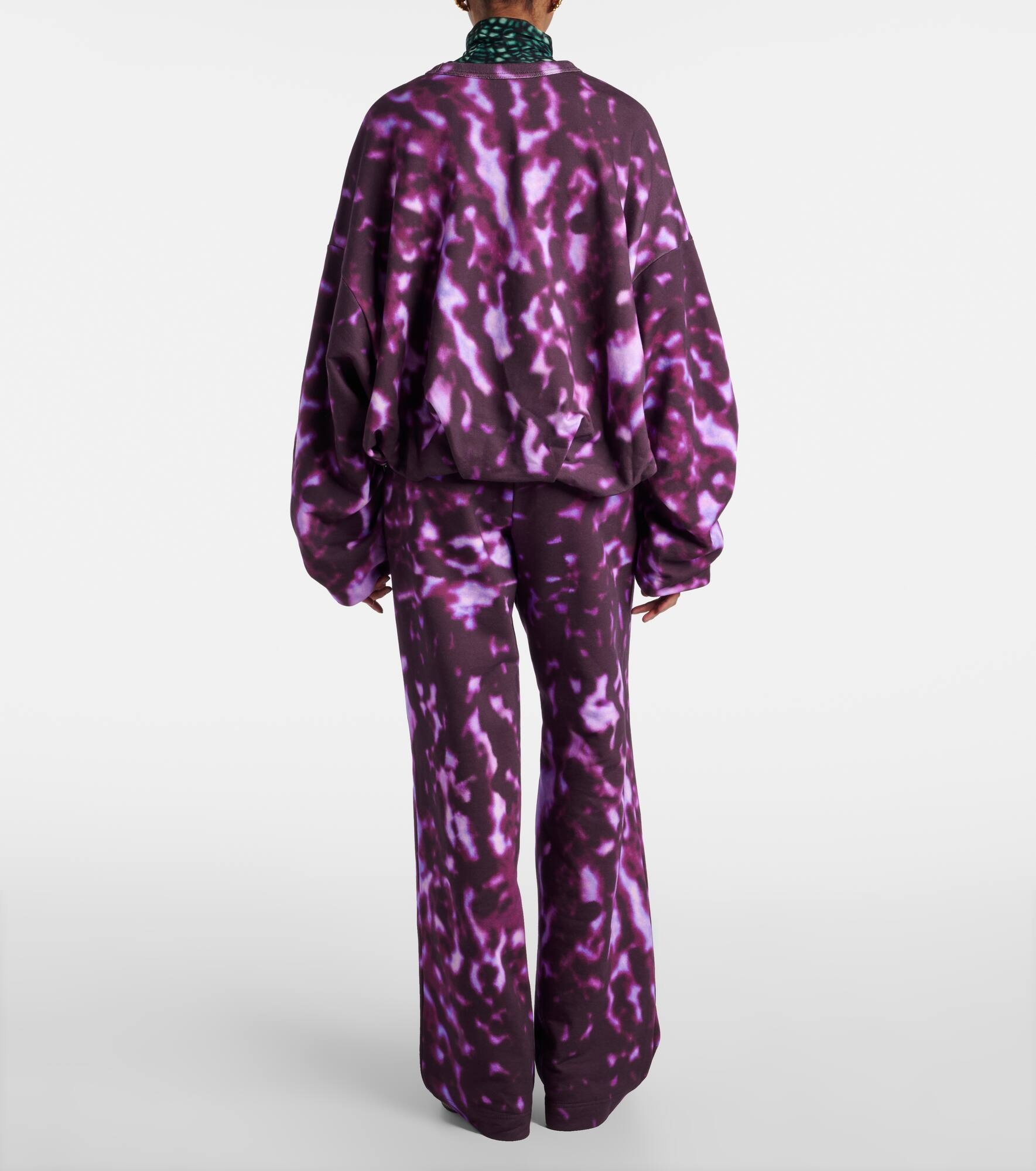 Printed draped cotton sweatshirt - 3