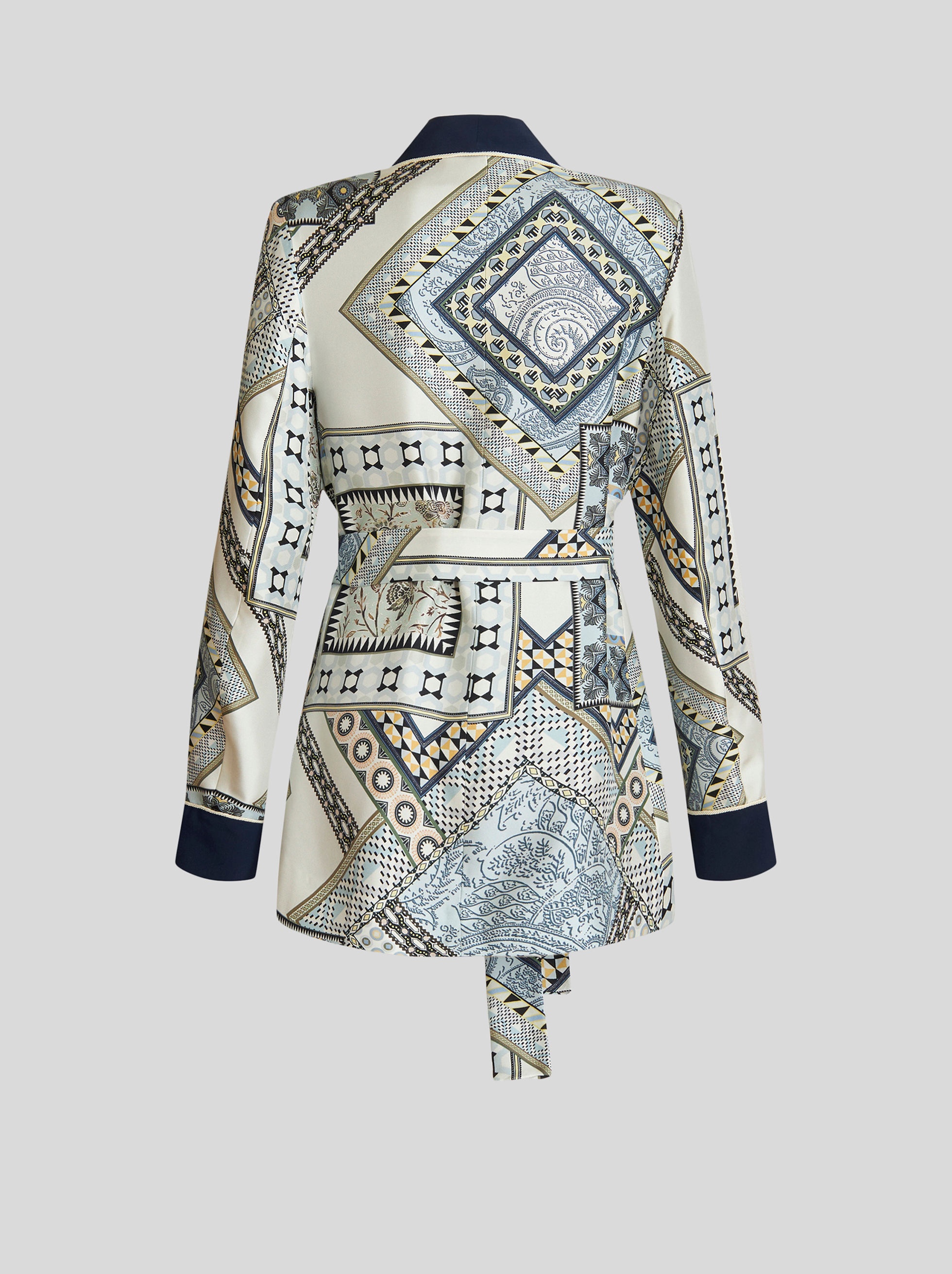 PATCHWORK PATTERN SILK JACKET - 5
