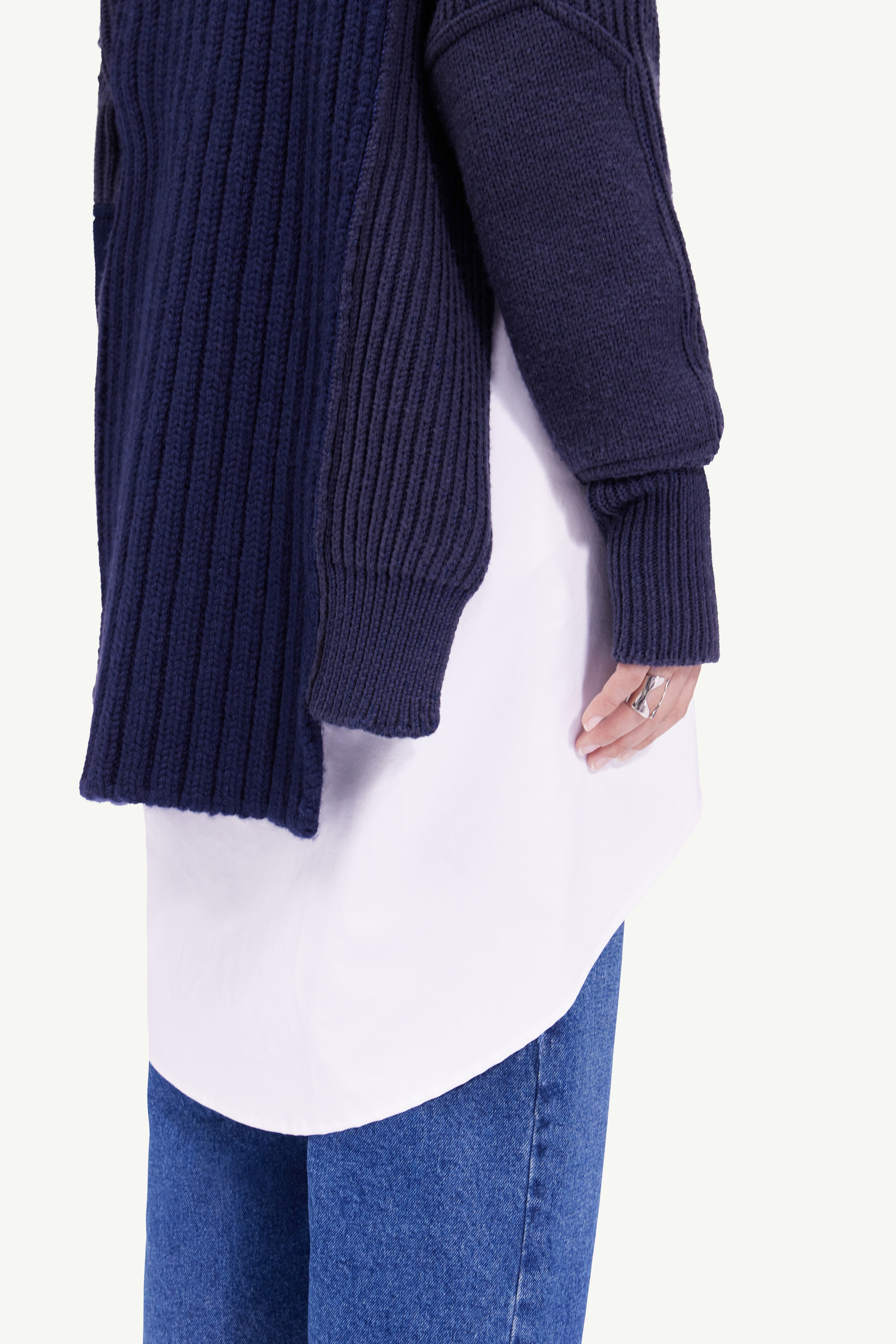 Spliced high-neck sweater - 5