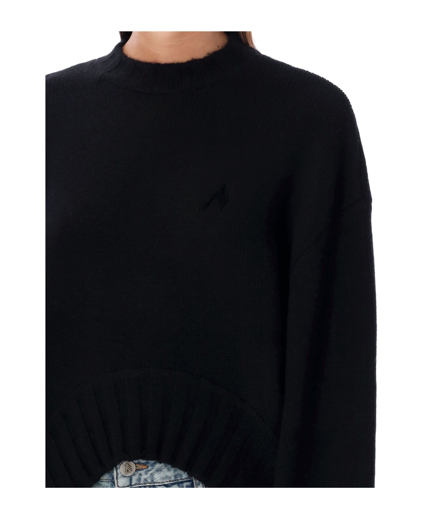 Black Wool Blend Sweater - 3