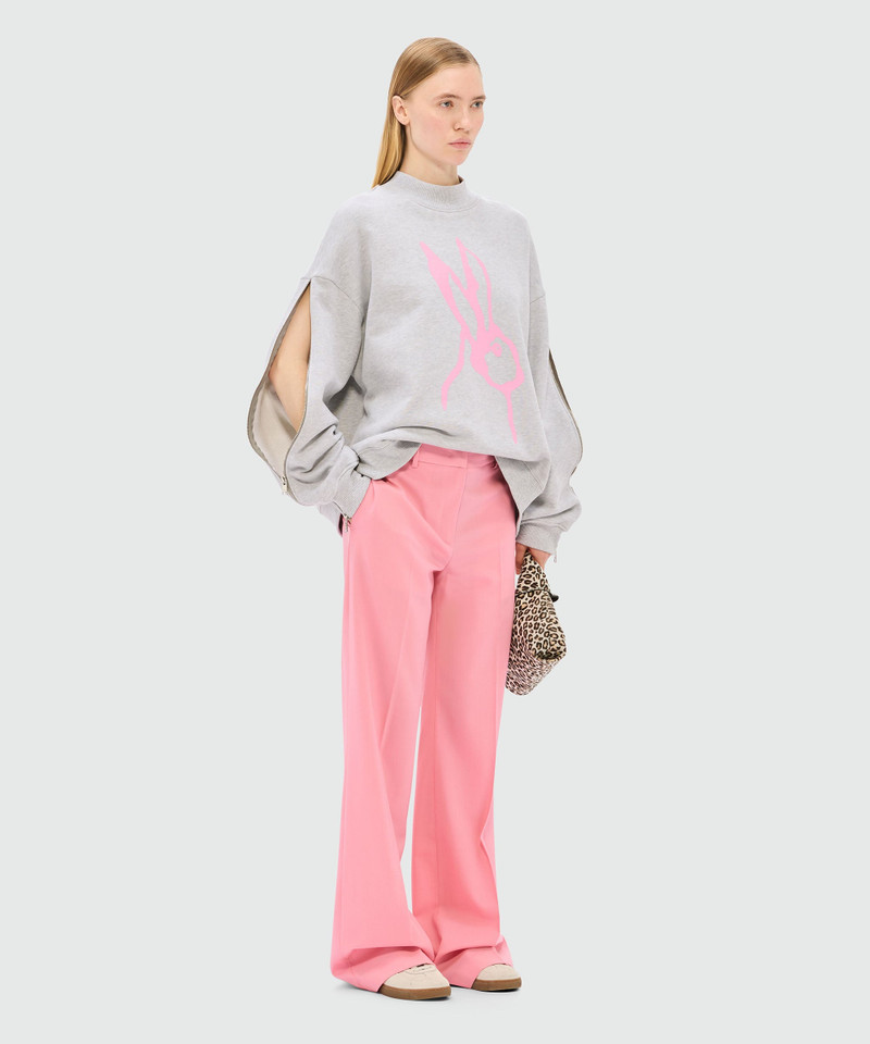 Gray mélange sweatshirt in jersey and "Sketched bunny" print 4