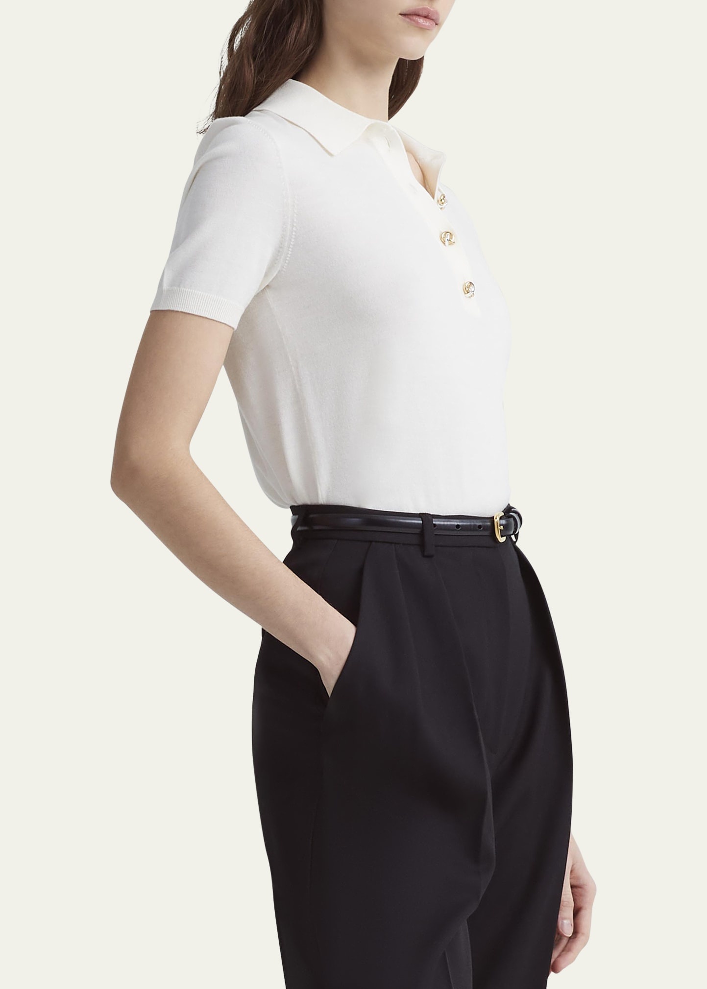 Nemo Polo Short-Sleeve Wool Sweater - 4