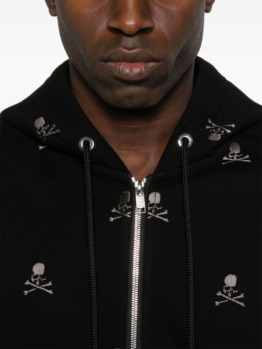 skull-embroidered hoodie - 5