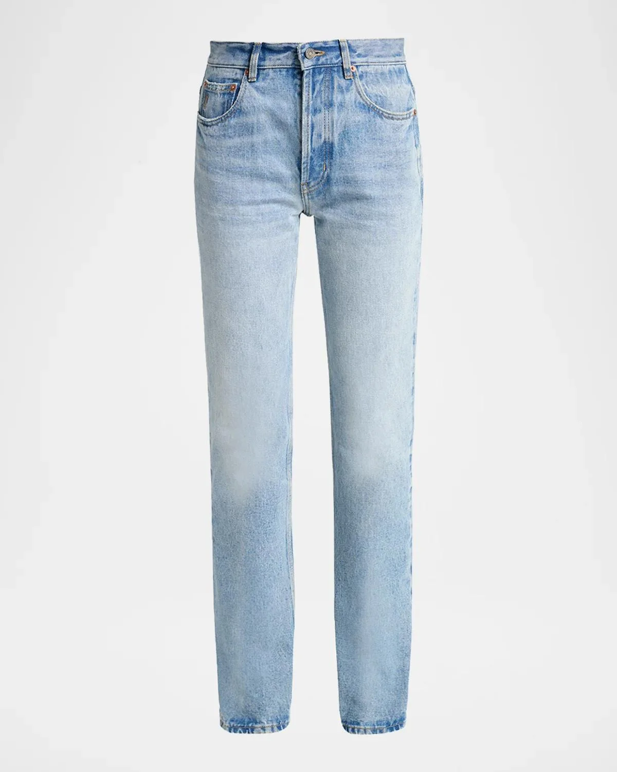 Mid-Rise Relaxed Straight-Leg Jeans - 1