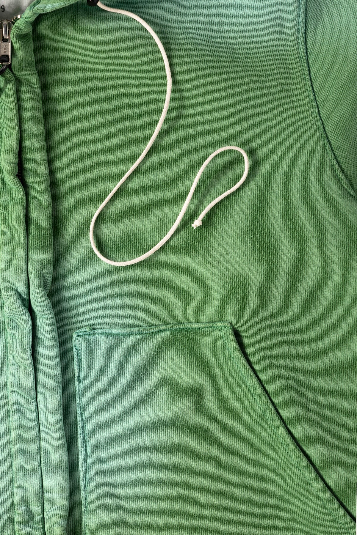 Fitted Zip Hoodie - Sun Faded Green - 3