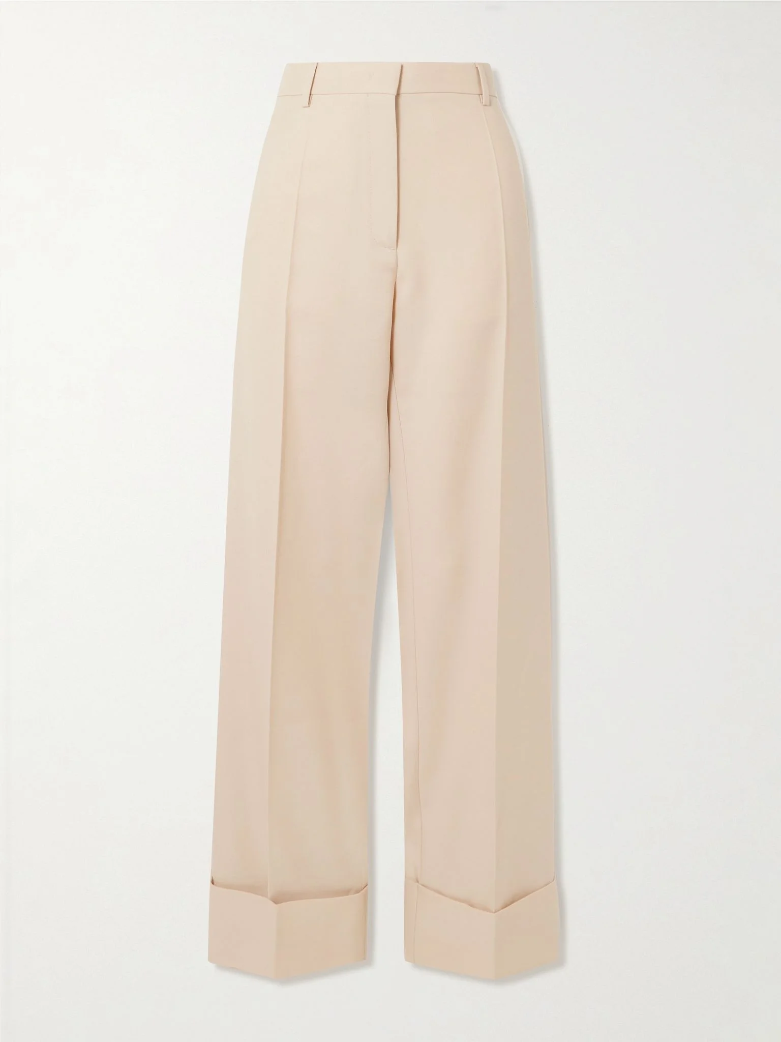 Wool-twill wide-leg pants Cream - 1