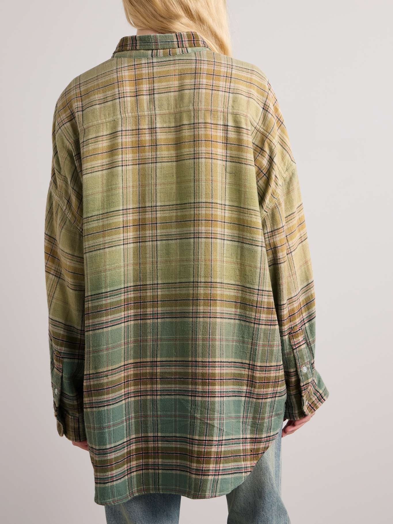 Oversized checked cotton-flannel shirt - 4