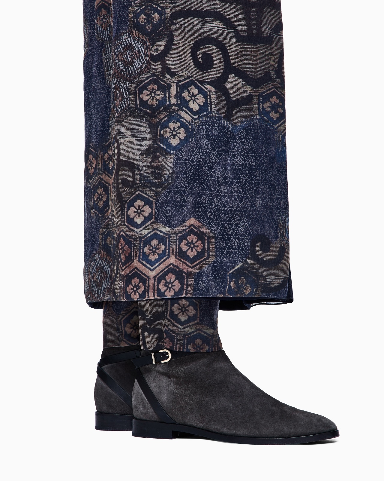 SUEDE AND CALFSKIN ANKLE BOOTS - 6