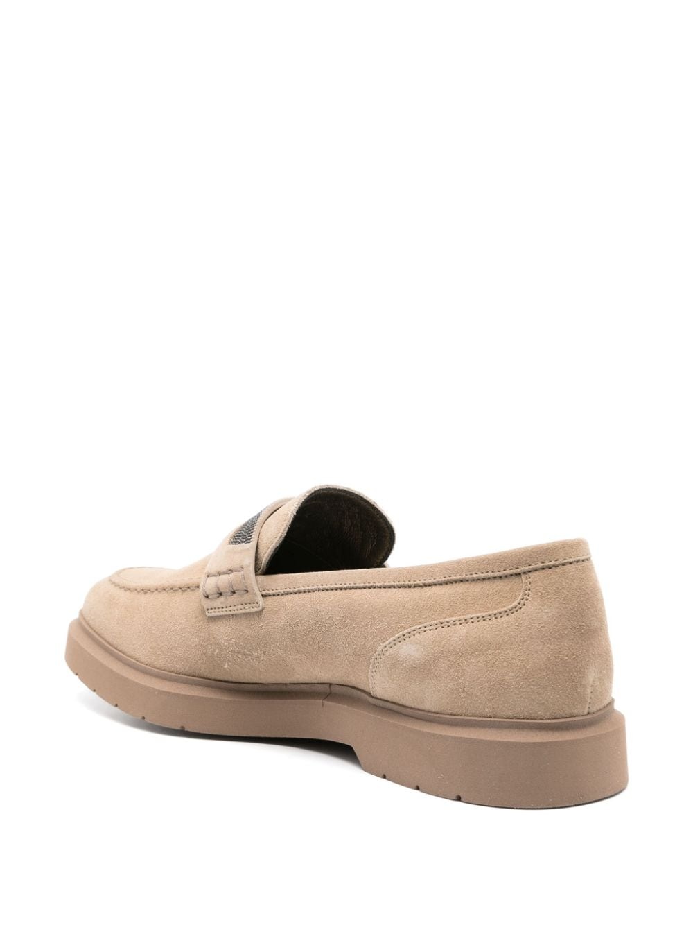 Monili-chain suede loafers - 3