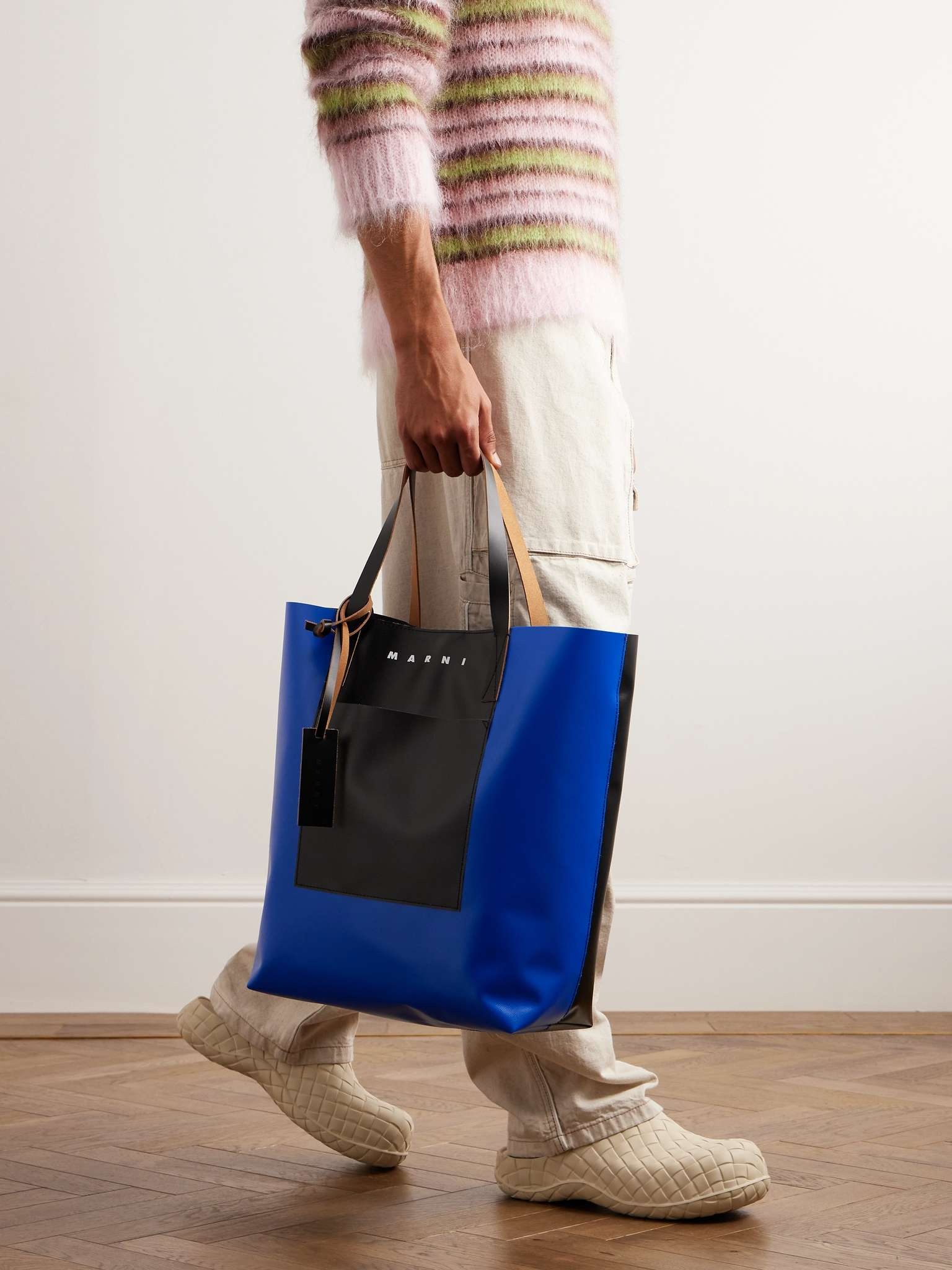 【MARNI】Logo Color Block Tote Shoulder Bag Marni colour-block logo-detail Tote Bag | Green | FARFETCH