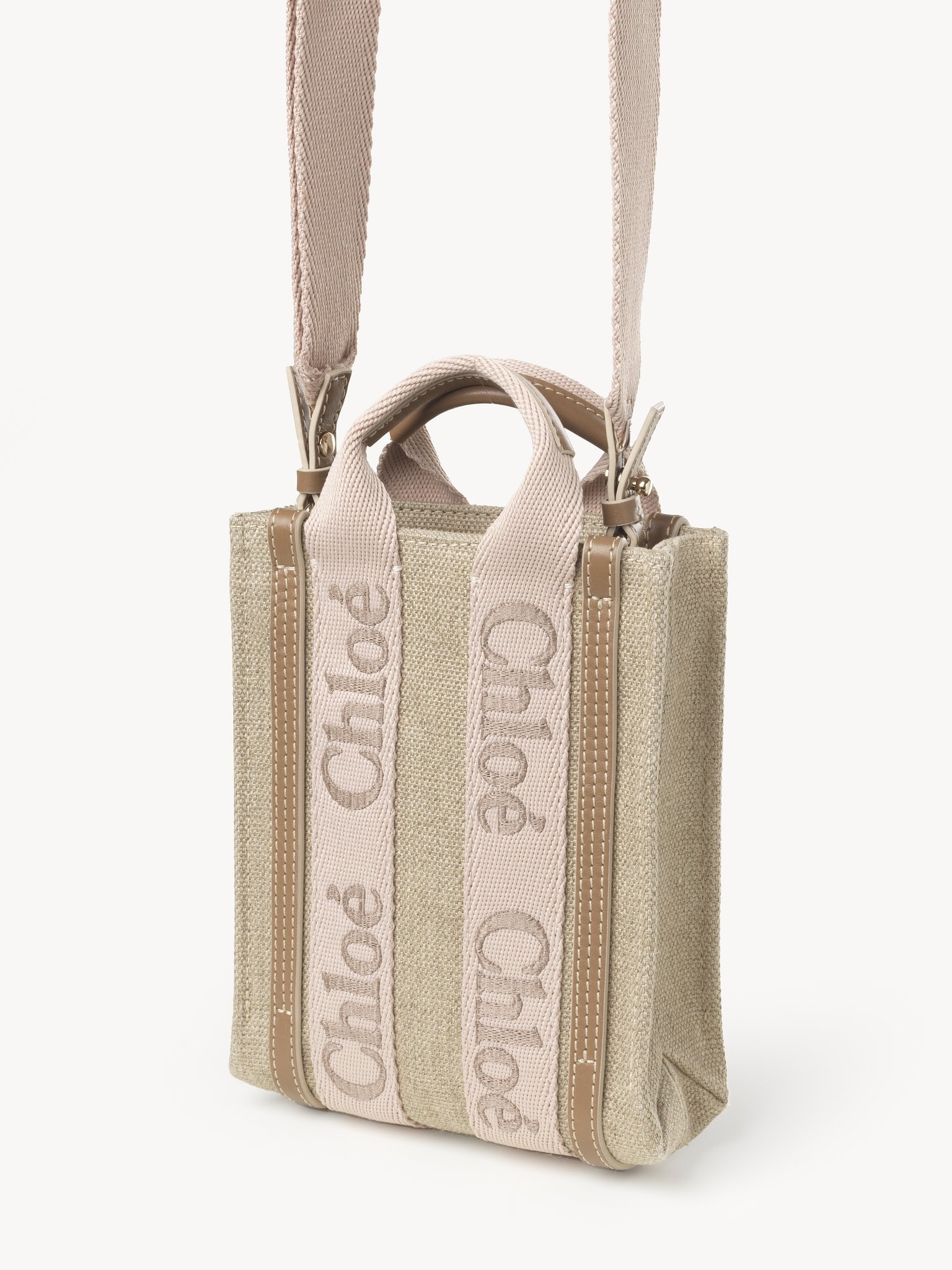 MINI WOODY NORTH SOUTH TOTE BAG IN LINEN - 2