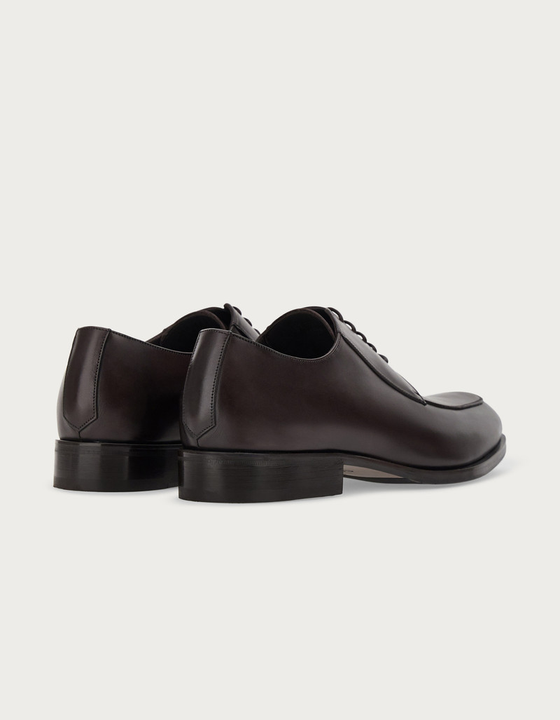 Canali DERBY SHOES IN DARK BROWN BUFFED CALFSKIN outlook