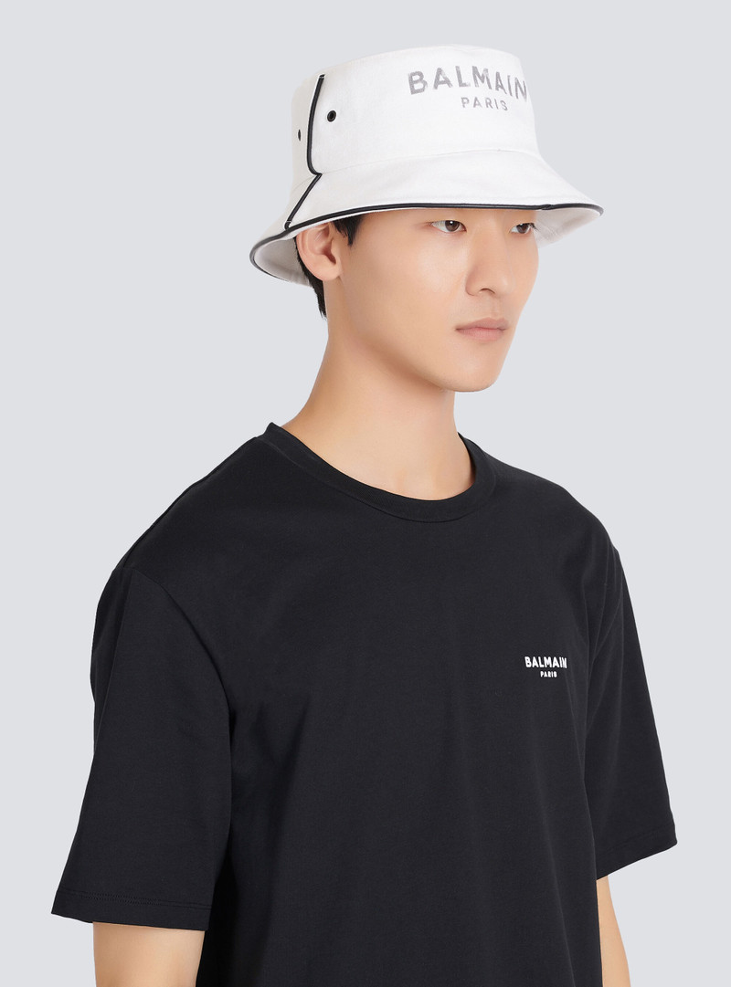 Balmain Cotton and leather B-Army bucket hat with Balmain logo outlook
