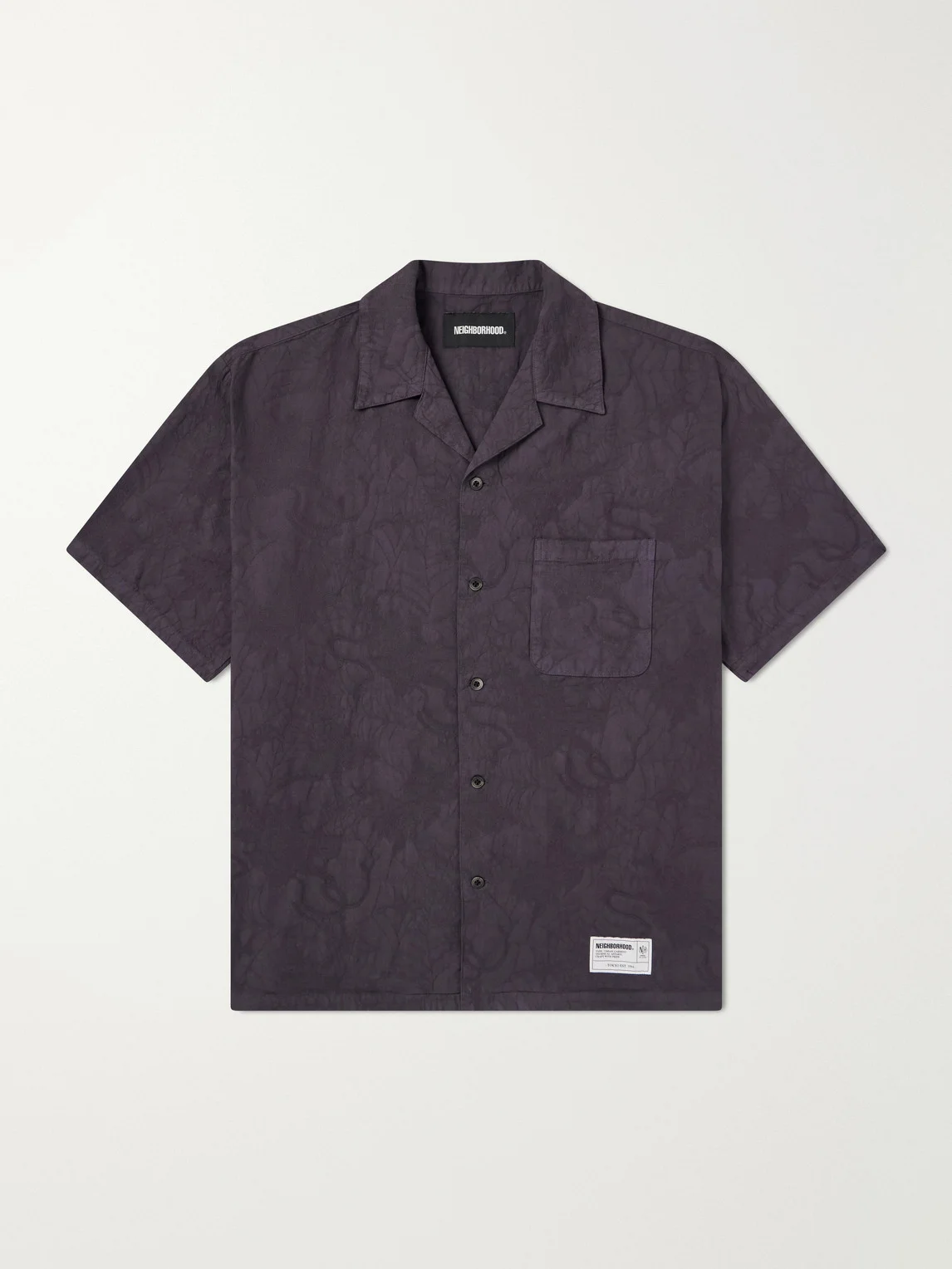 Camp-Collar Cotton-Jacquard Shirt - 1
