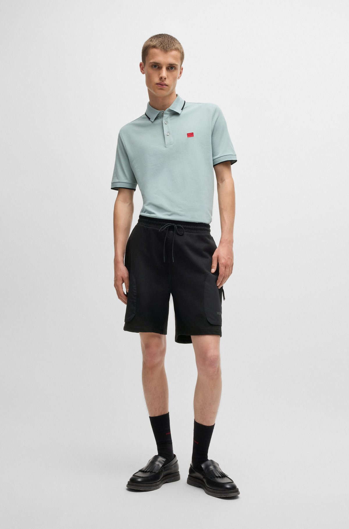 COTTON-TERRY RELAXED-FIT SHORTS WITH LOGO PRINT - 4