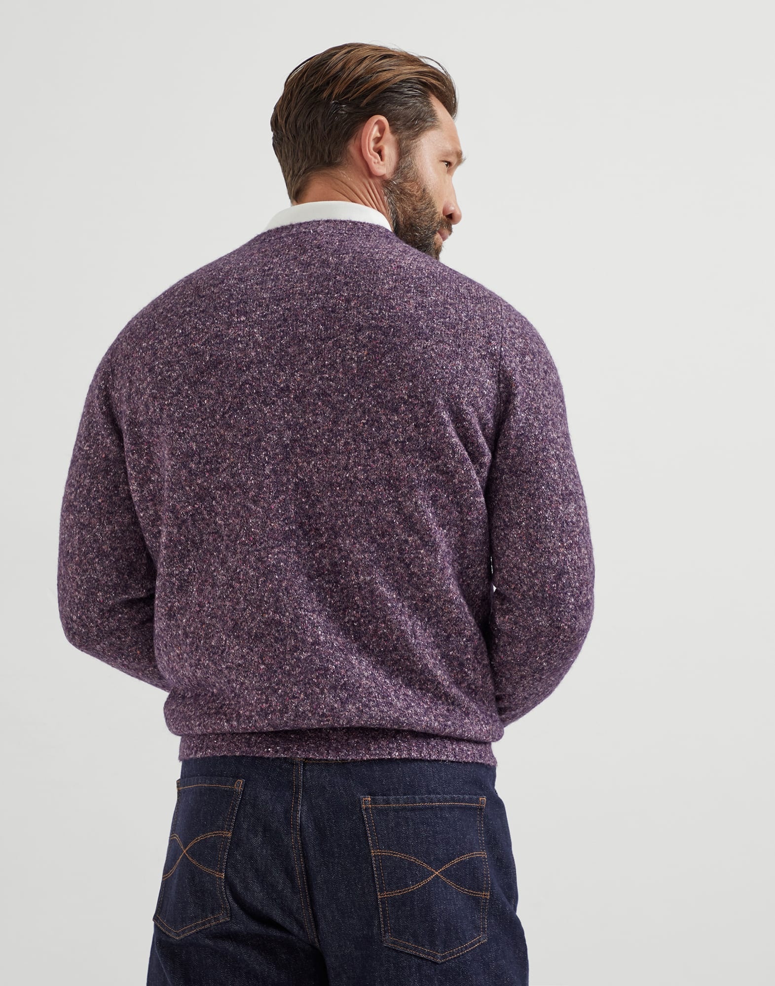 Flecked alpaca, wool, silk and cotton sweater - 2