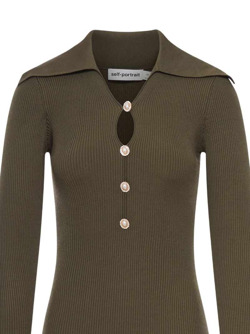 self-portrait oversized collar button midi dress outlook