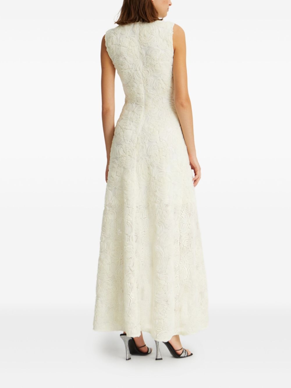 floral-embroidered maxi dress - 3