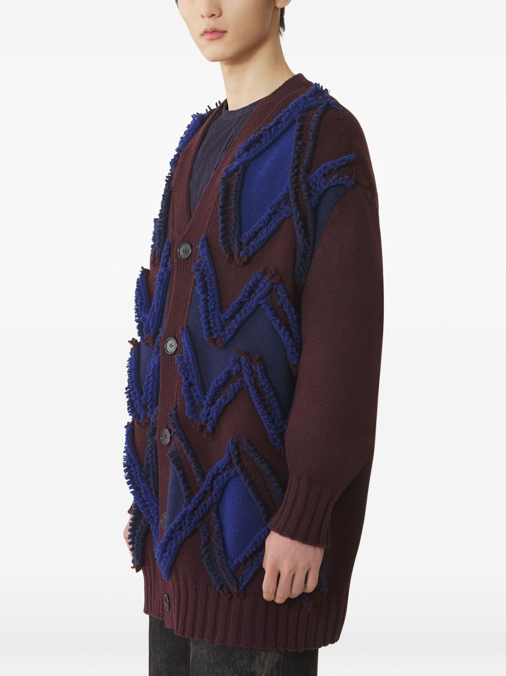 patterned-jacquard cardigan - 3