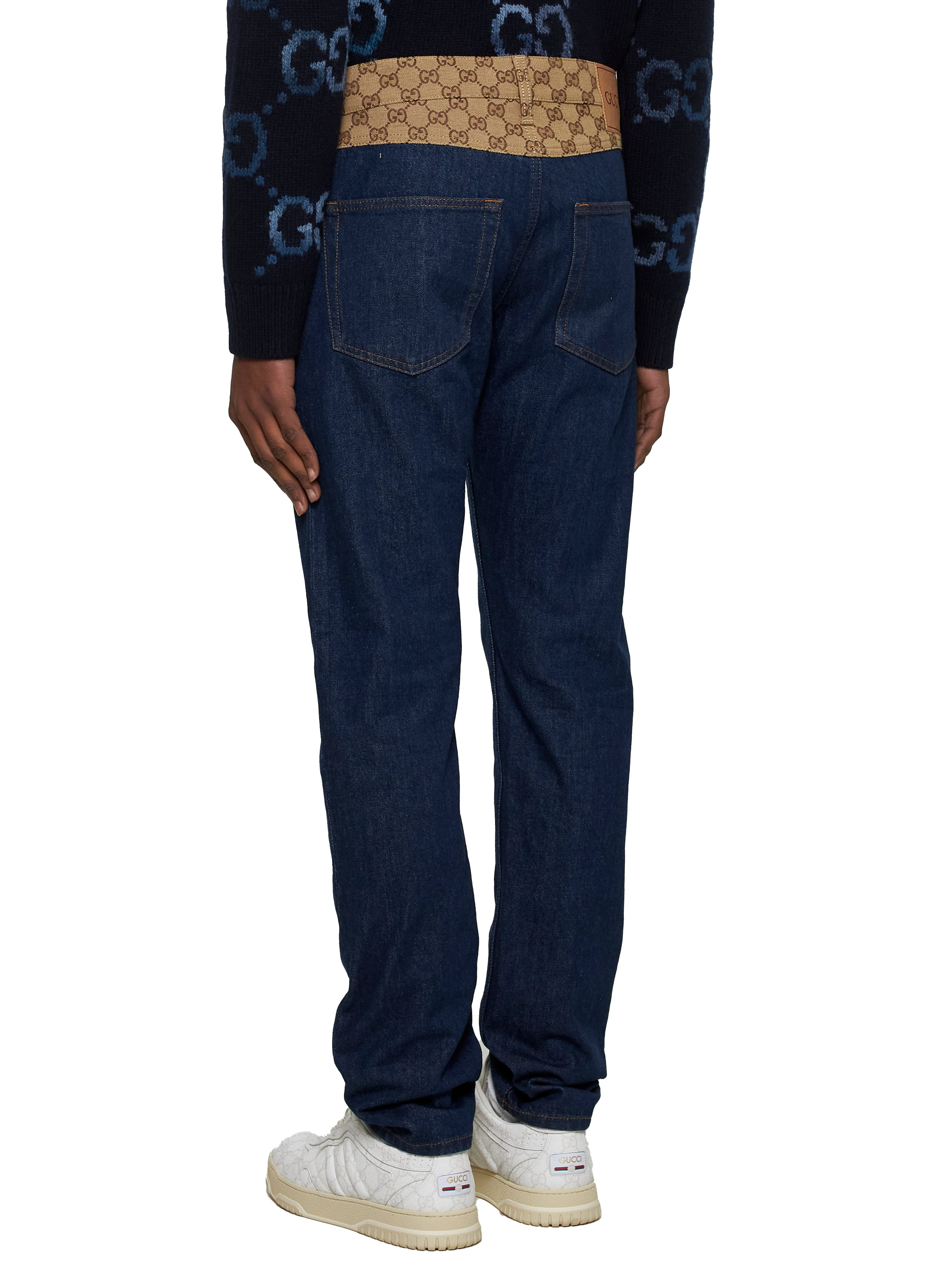 Gucci Men Blue Denim Tapered Jeans - 4