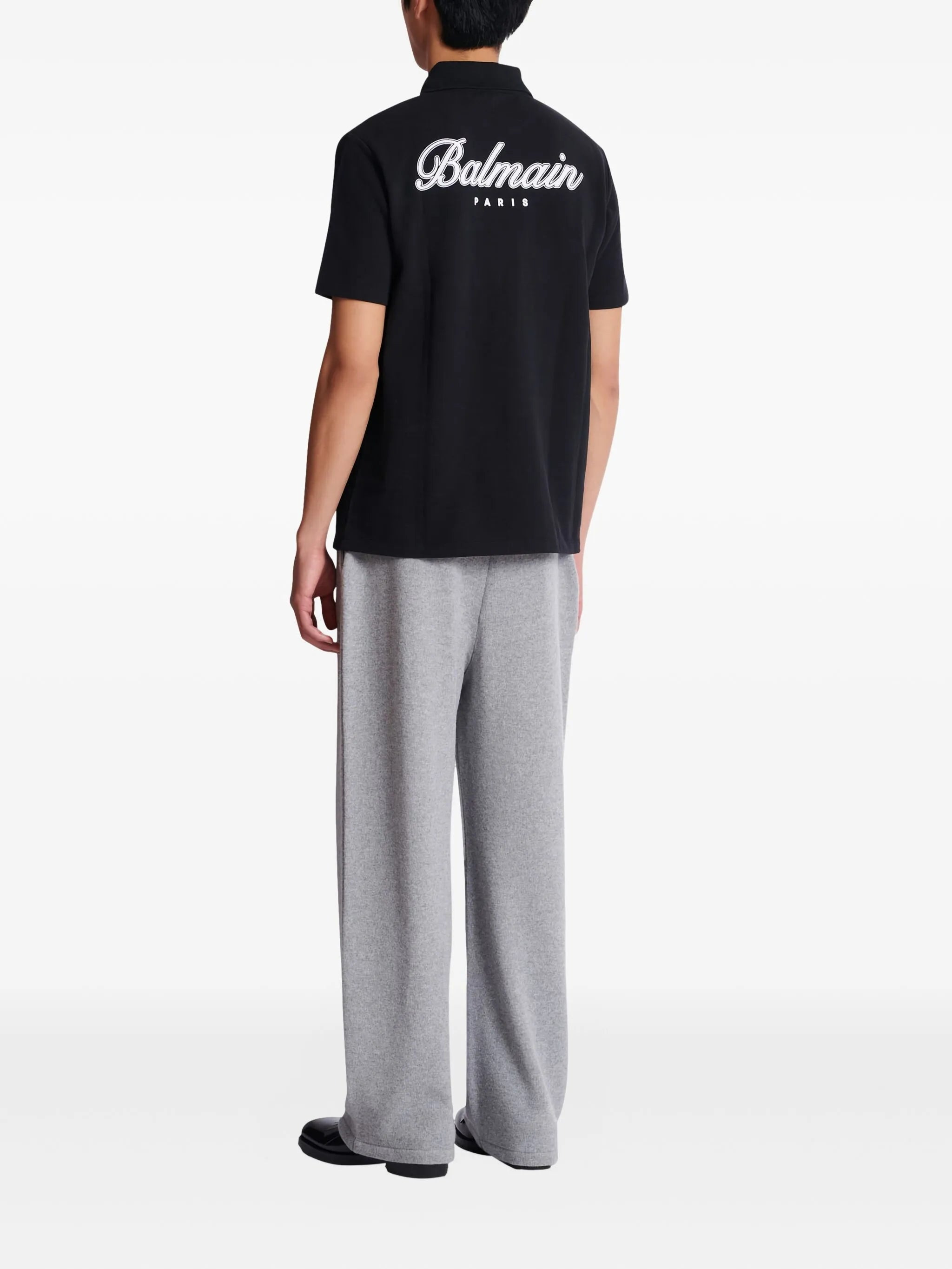 Balmain Emblem-embroidered Half-zip Polo Shirt - 2