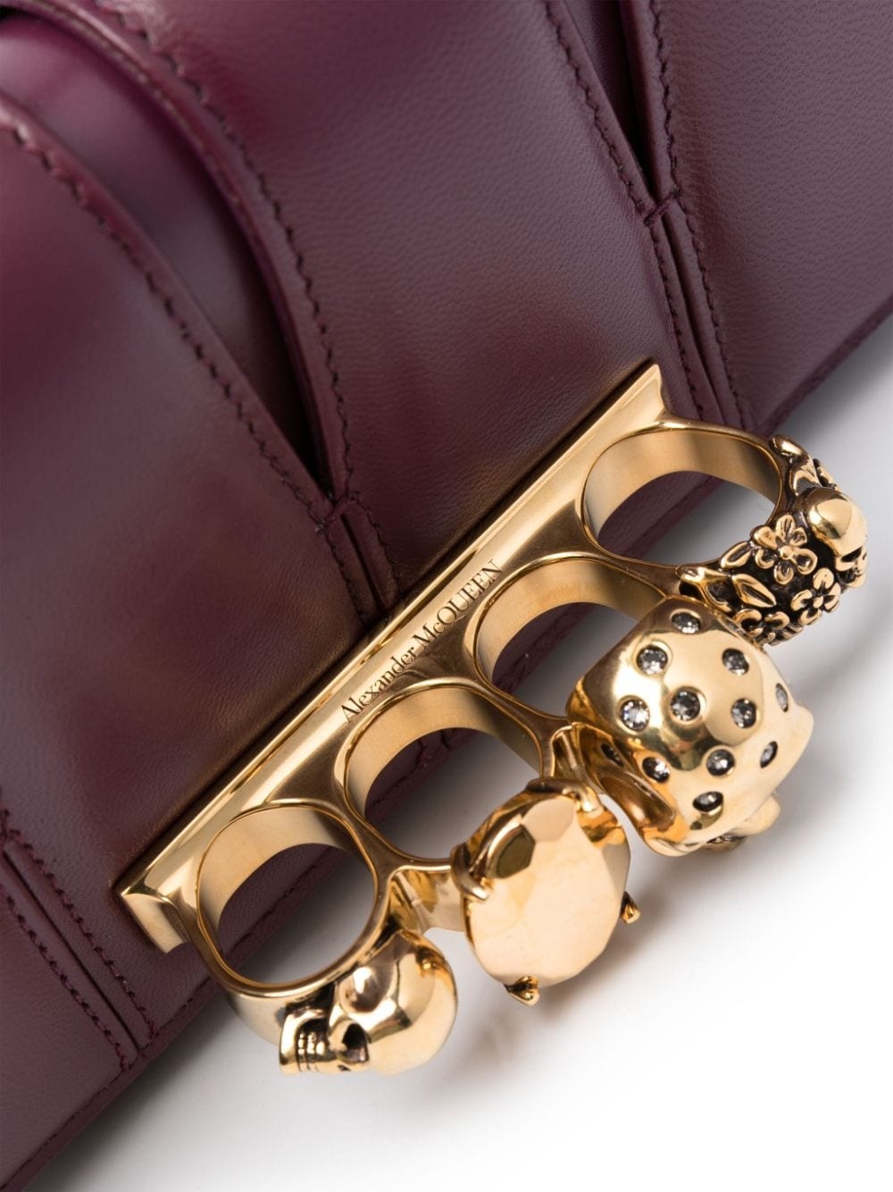 Skull quilted clutch bag - 4