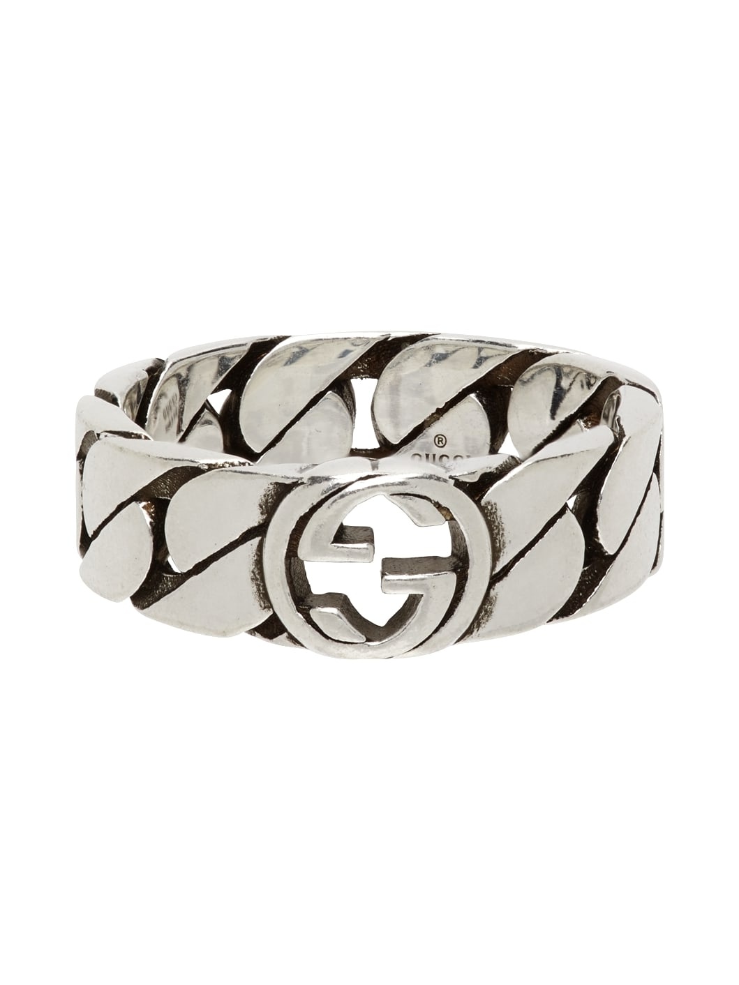 Silver Wide Interlocking G Ring - 1