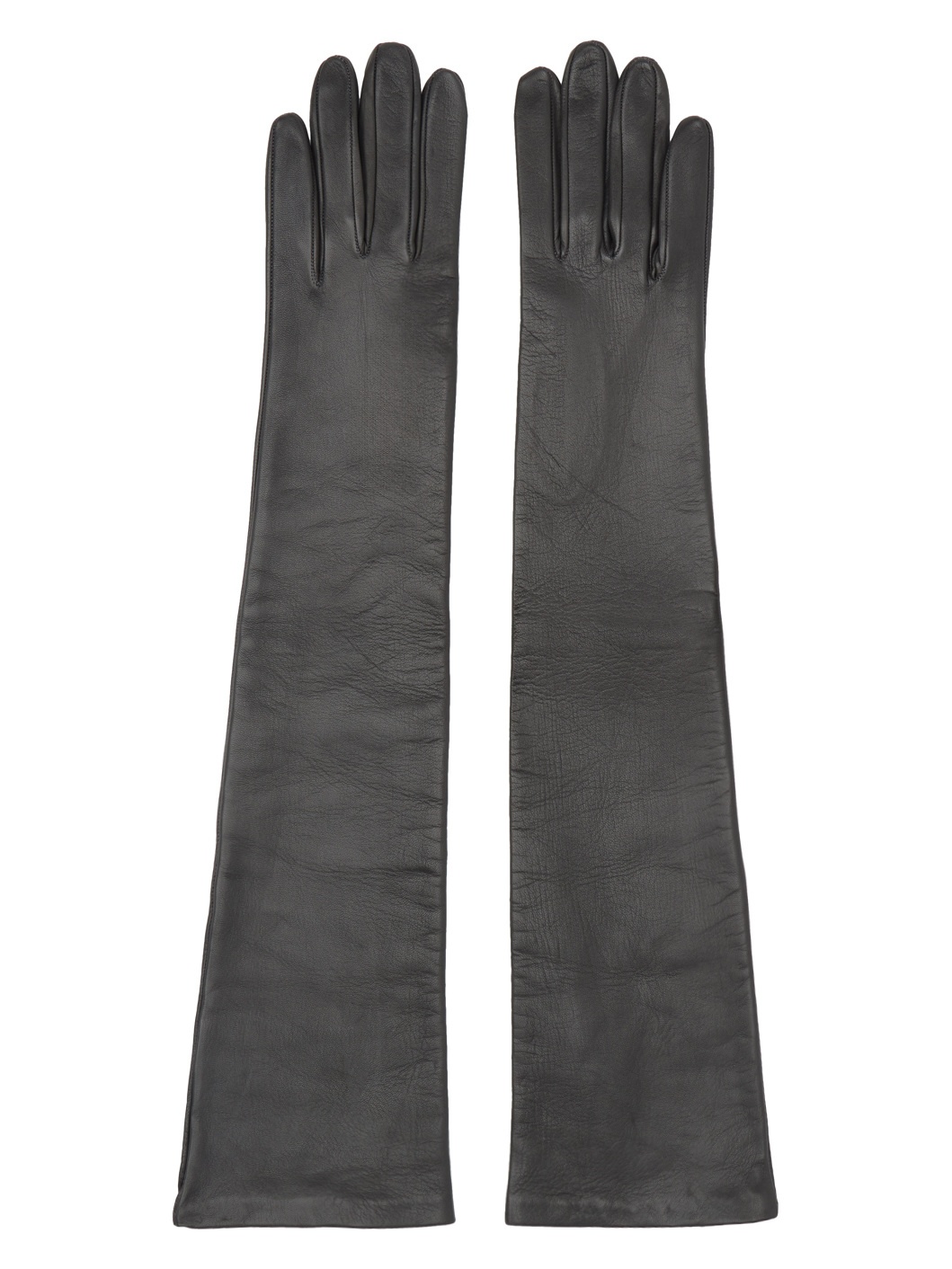Gray Soft Leather Gloves - 1