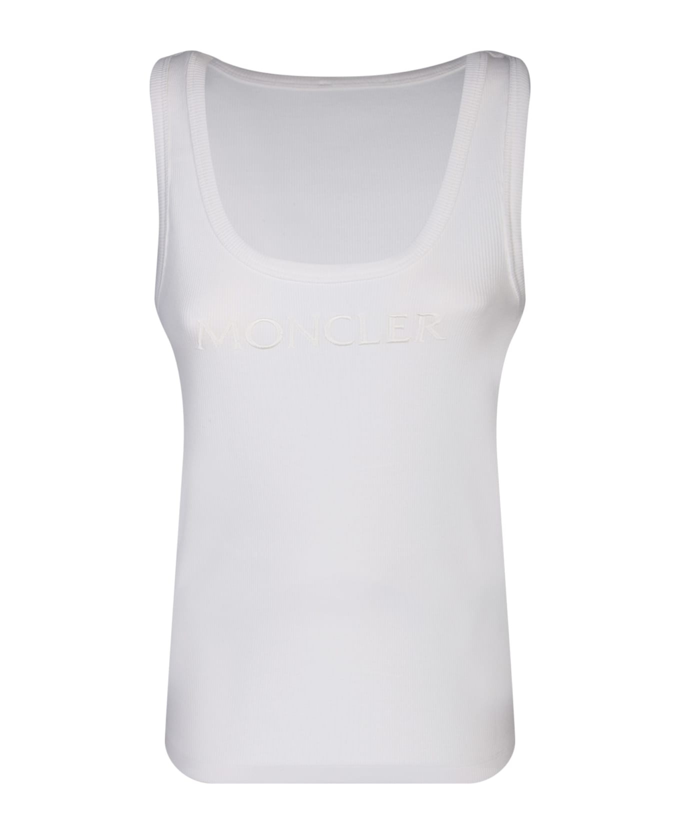 Ribbed Tank Top With Embroidered Logo - 1