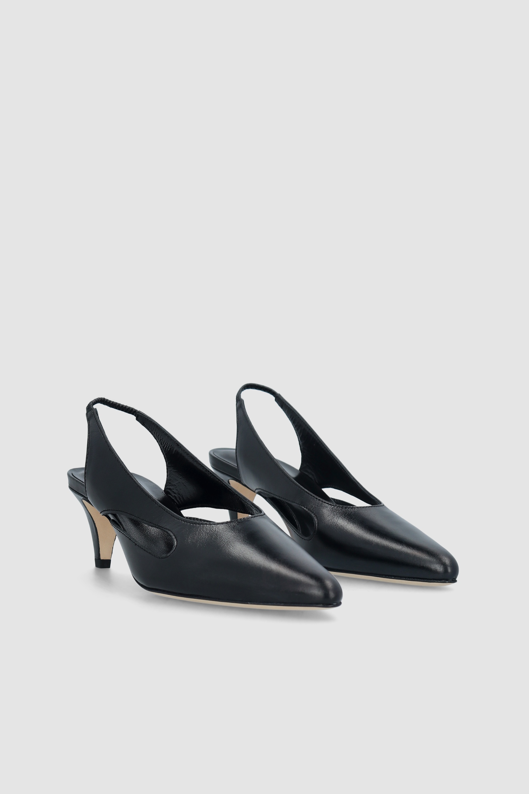 RUNA BLACK CREASED CALF LEATHER SLINGBACK PUMP - 2